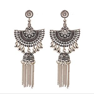 Ethnic Dangle Earring Sets Women Vintage Silver